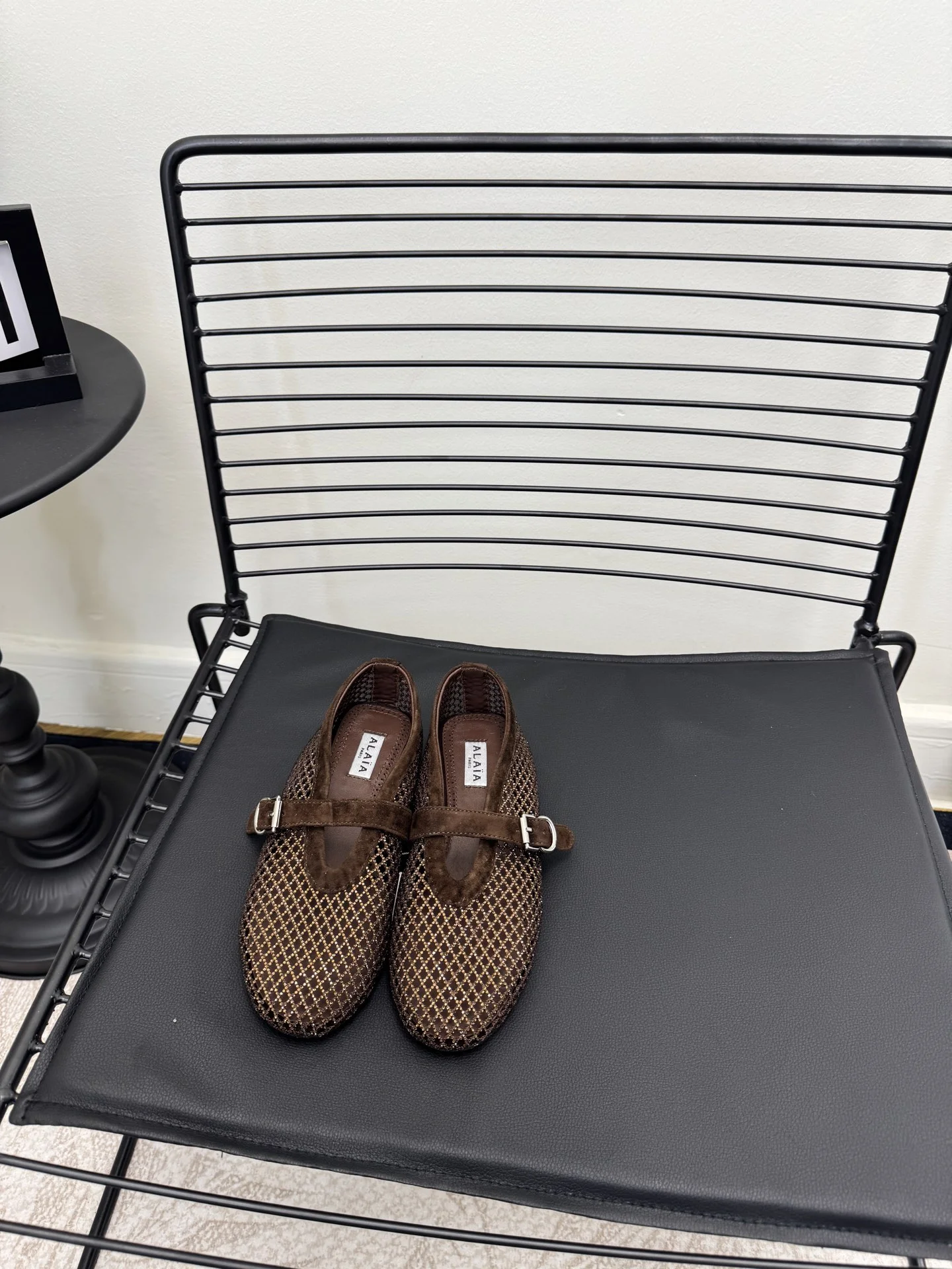 ALAIA Flats Cashmere Lambskin Brown-Silver EU35-42 B70202609110493 - Image 7