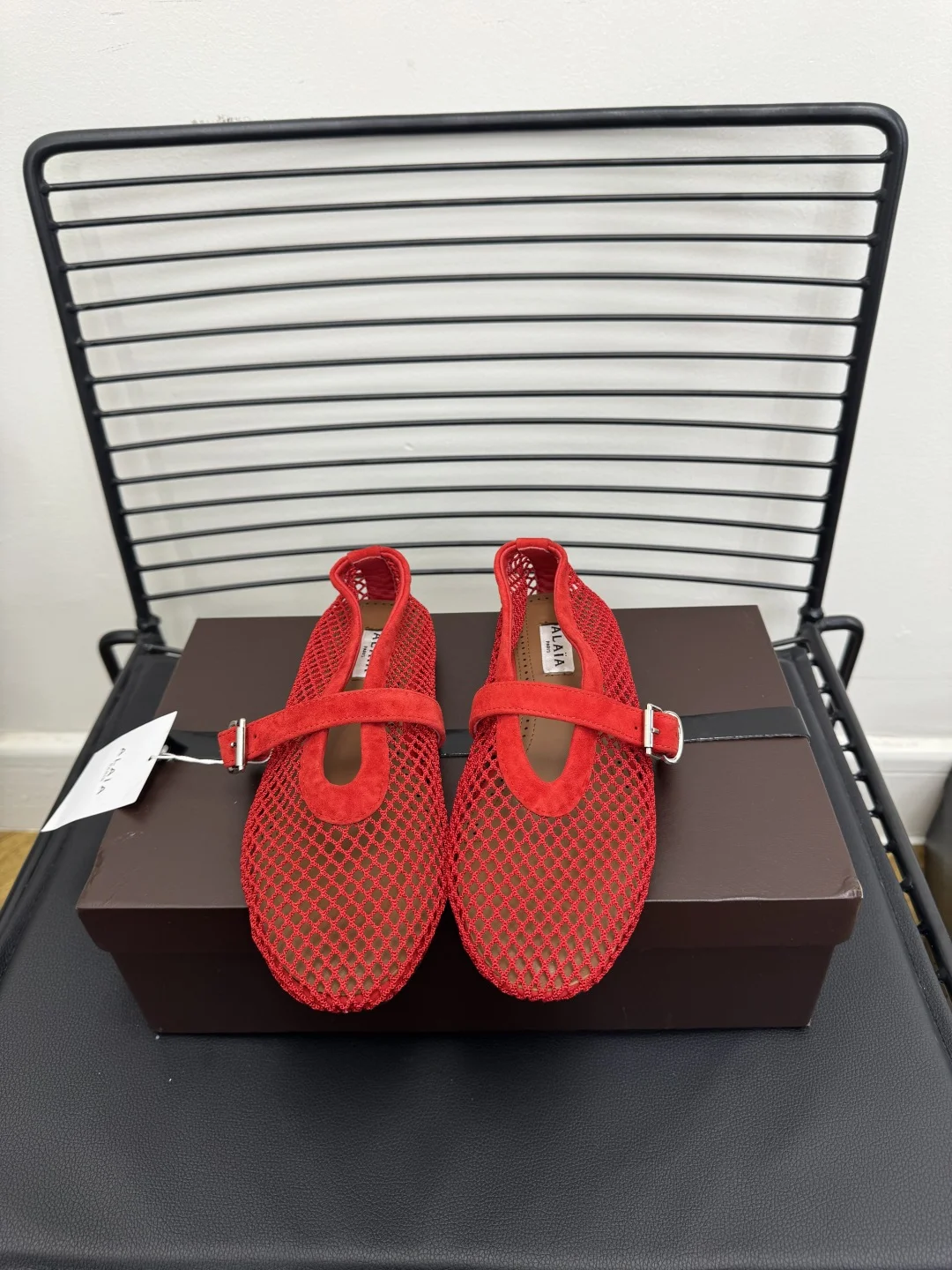 ALAIA Flats Cashmere Sheepskin Red EU35-39 B40202609110486