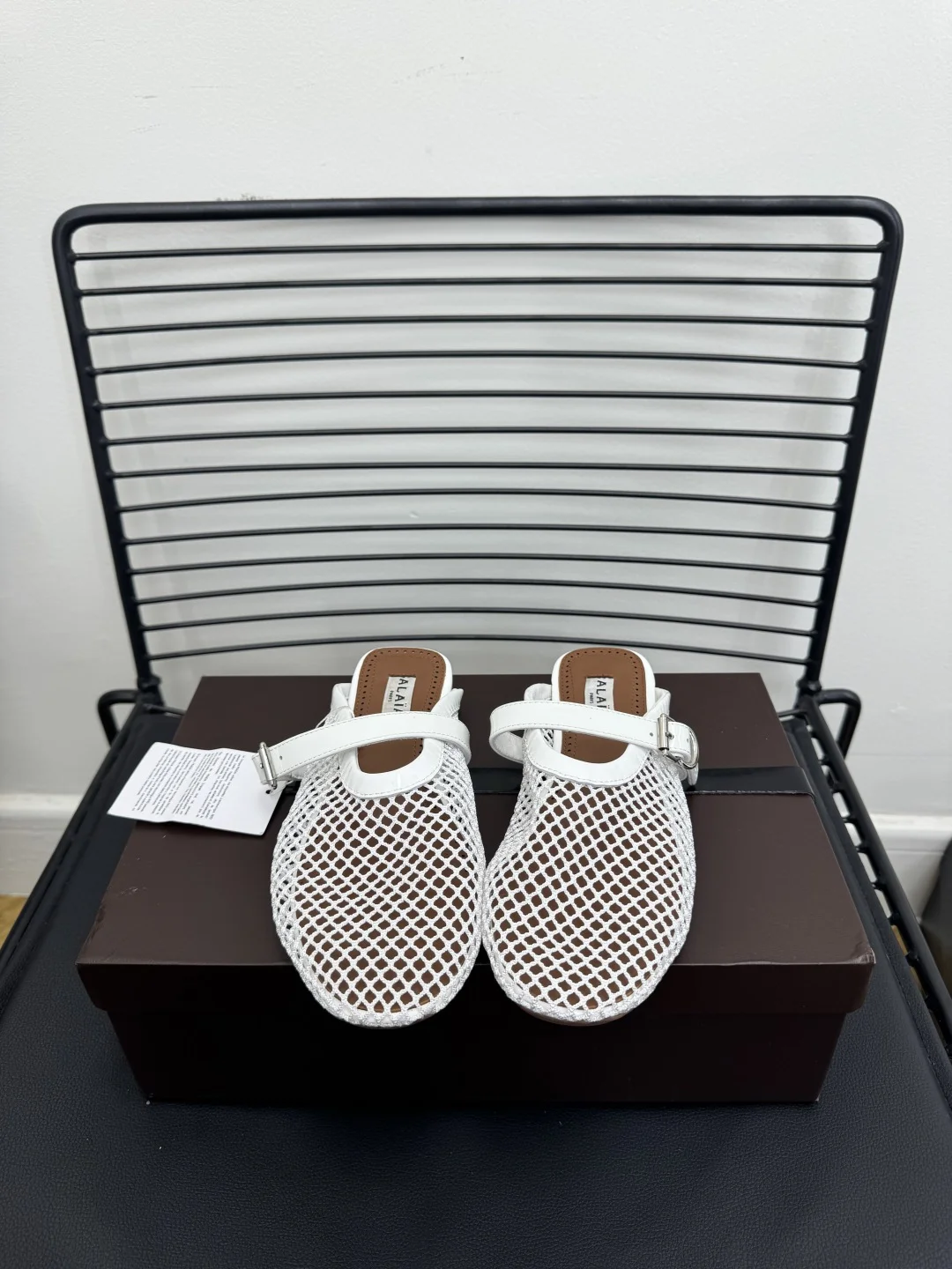ALAIA Flats Cashmere Sheepskin White-Brown EU35-42 B20202609110481 - Image 2