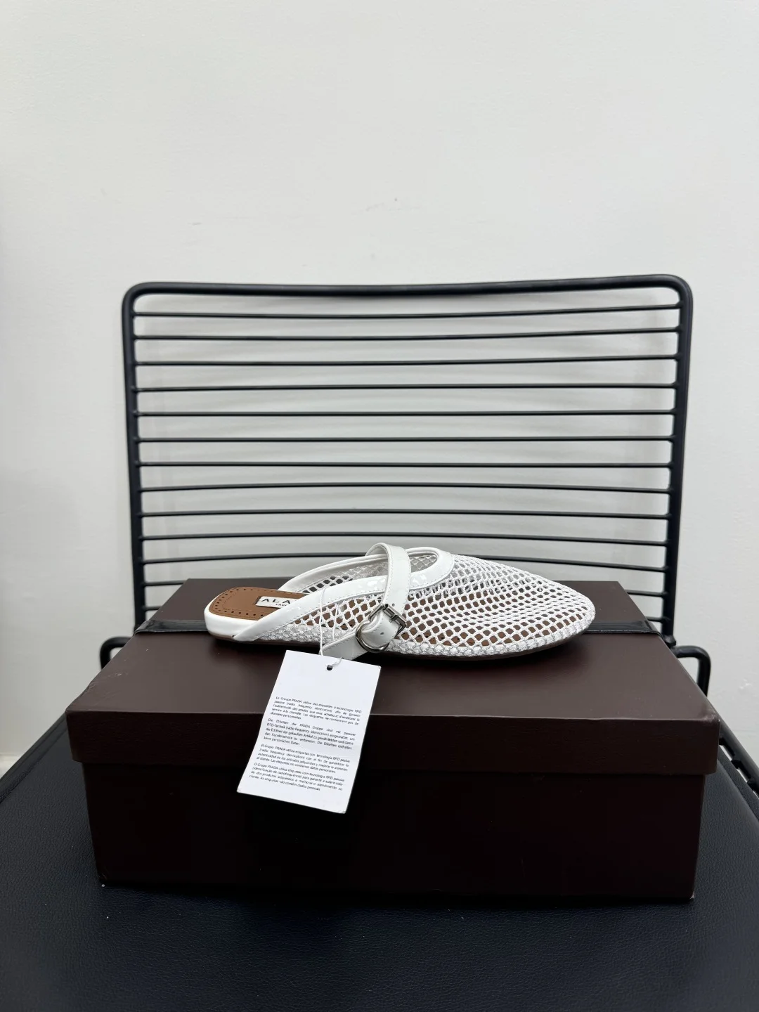 ALAIA Flats Cashmere Sheepskin White-Brown EU35-42 B20202609110481 - Image 8