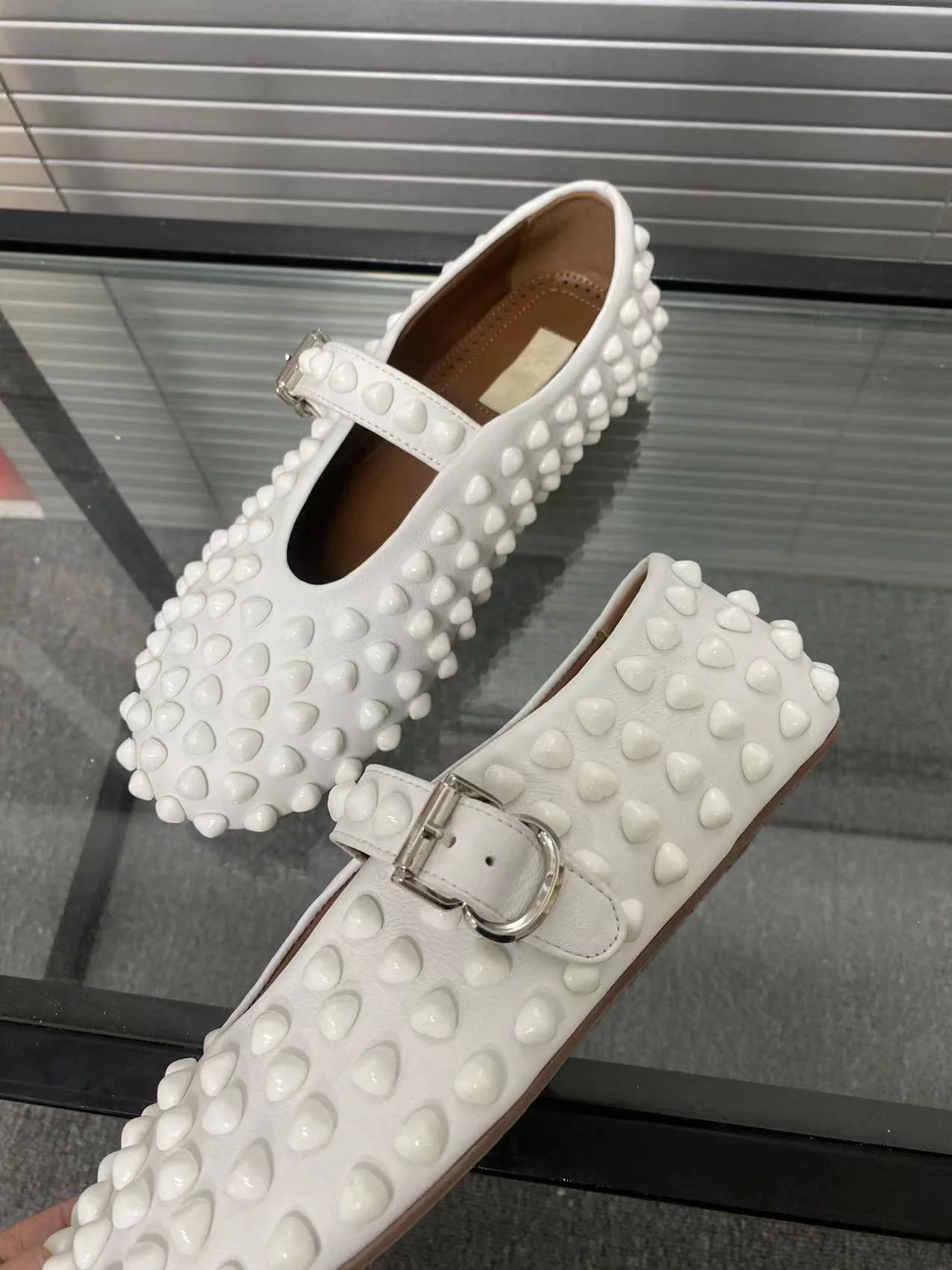 ALAIA Flats Leather White EU35-41 B90202609110465 - Image 3