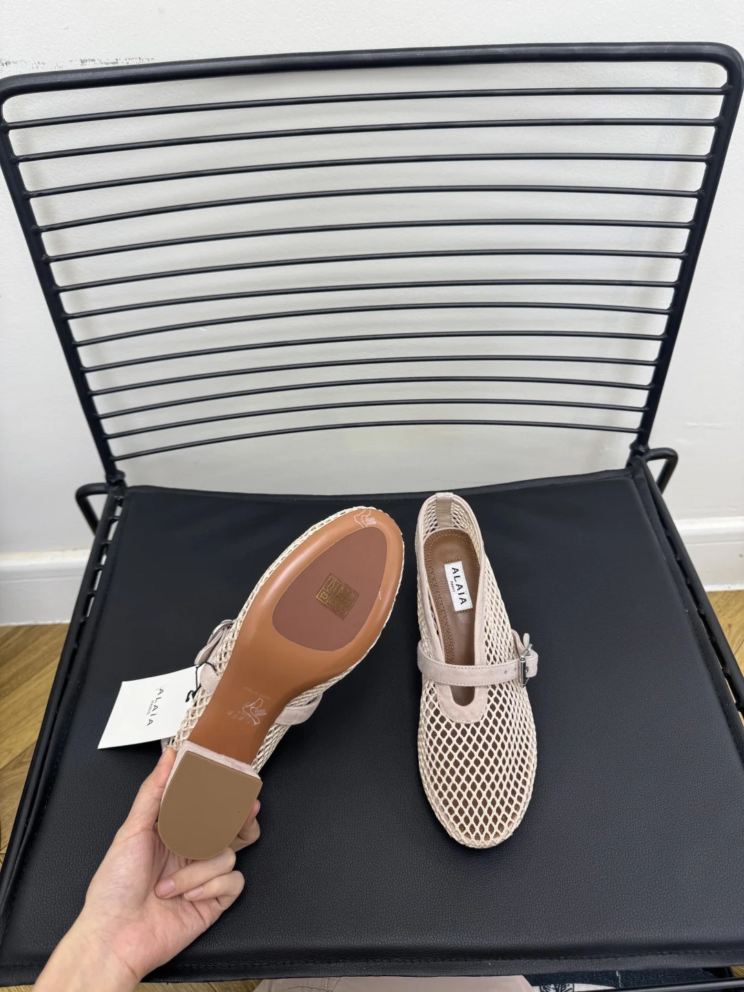 ALAIA Flats Mesh Suede Beige-Pink EU35-41 B50202609110477 - Image 3