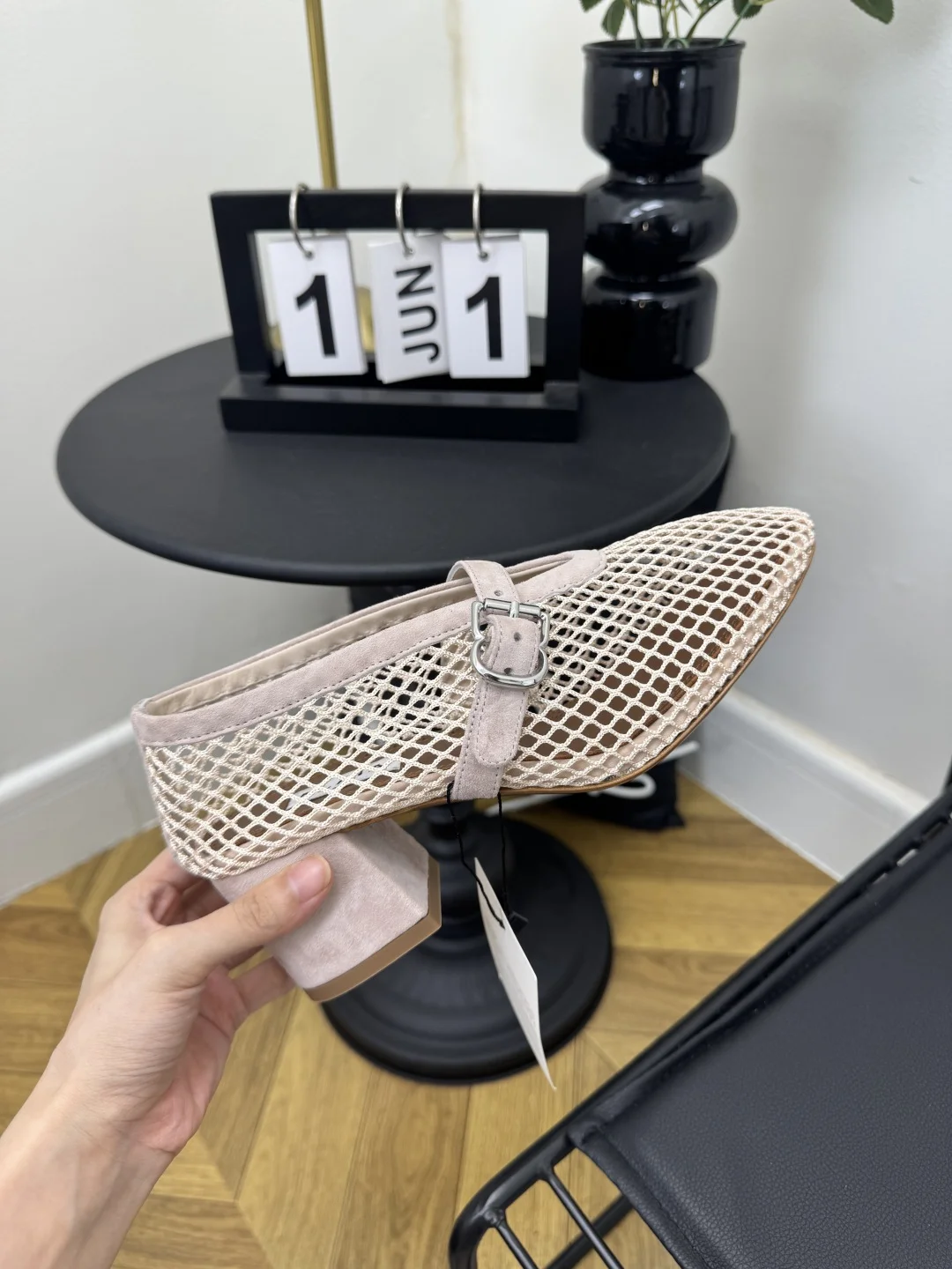 ALAIA Flats Mesh Suede Beige-Pink EU35-41 B50202609110477 - Image 4