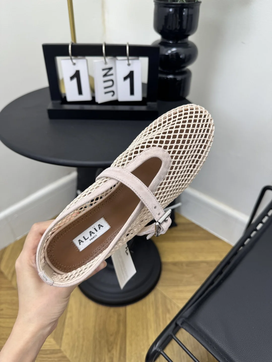ALAIA Flats Mesh Suede Beige-Pink EU35-41 B50202609110477 - Image 5