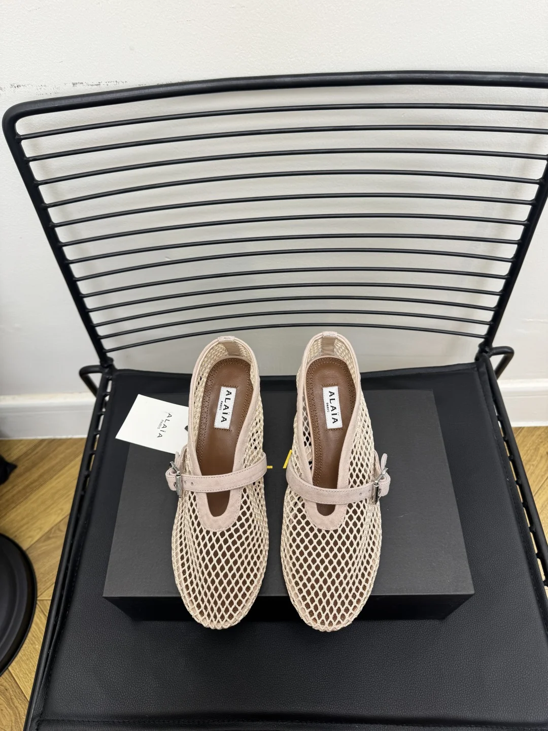ALAIA Flats Mesh Suede Beige-Pink EU35-41 B50202609110477 - Image 7