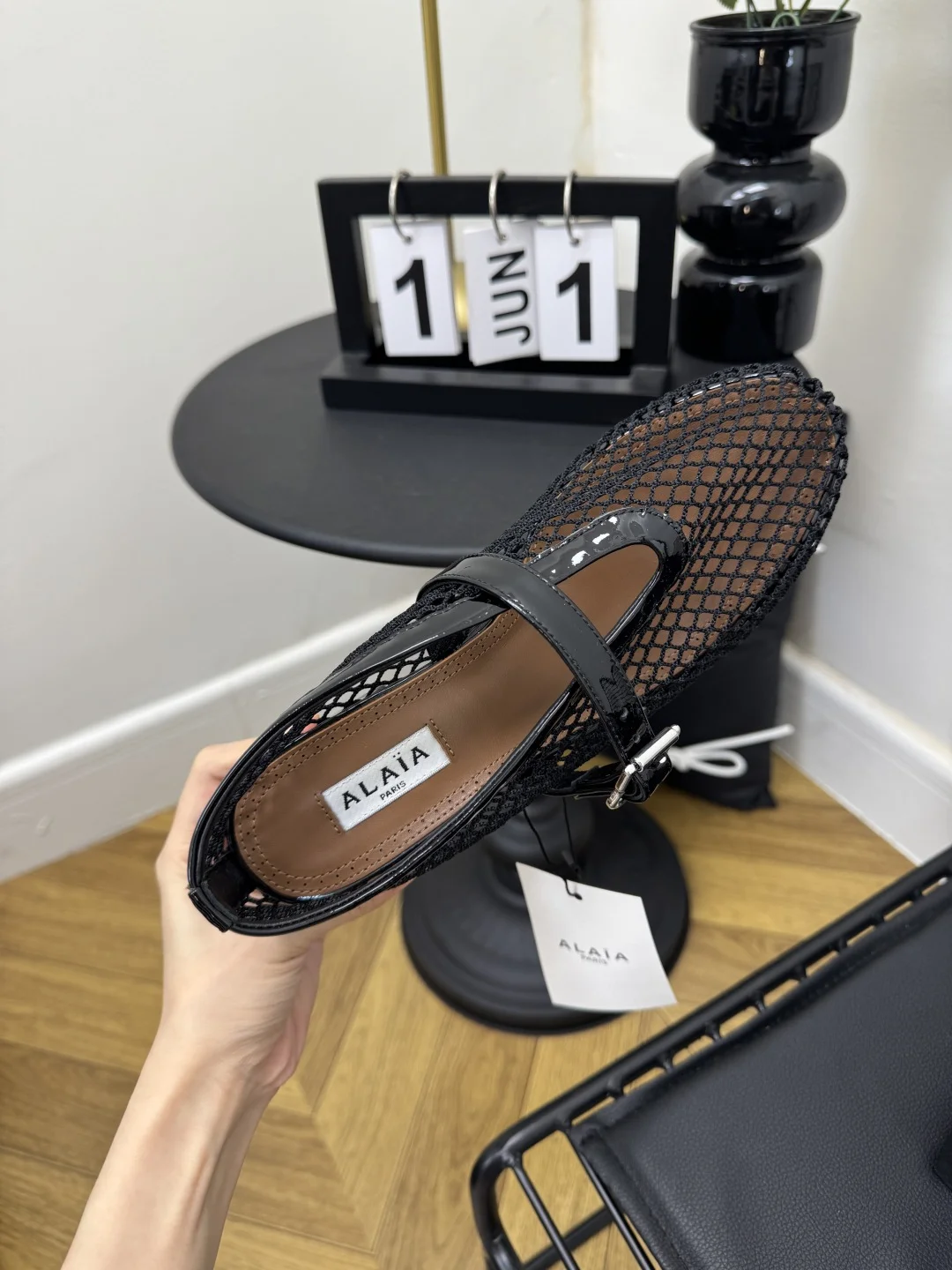 ALAIA Flats Mesh Suede Black-Brown EU35-41 B50202609110480 - Image 6