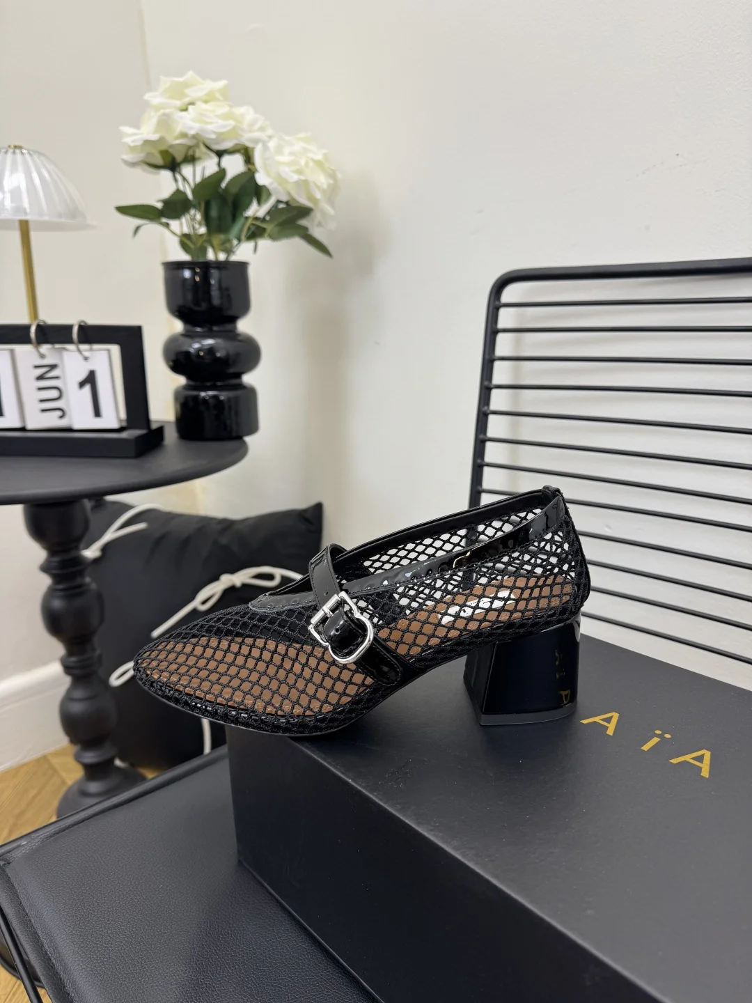 ALAIA Flats Mesh Suede Black-Brown EU35-41 B50202609110480 - Image 7