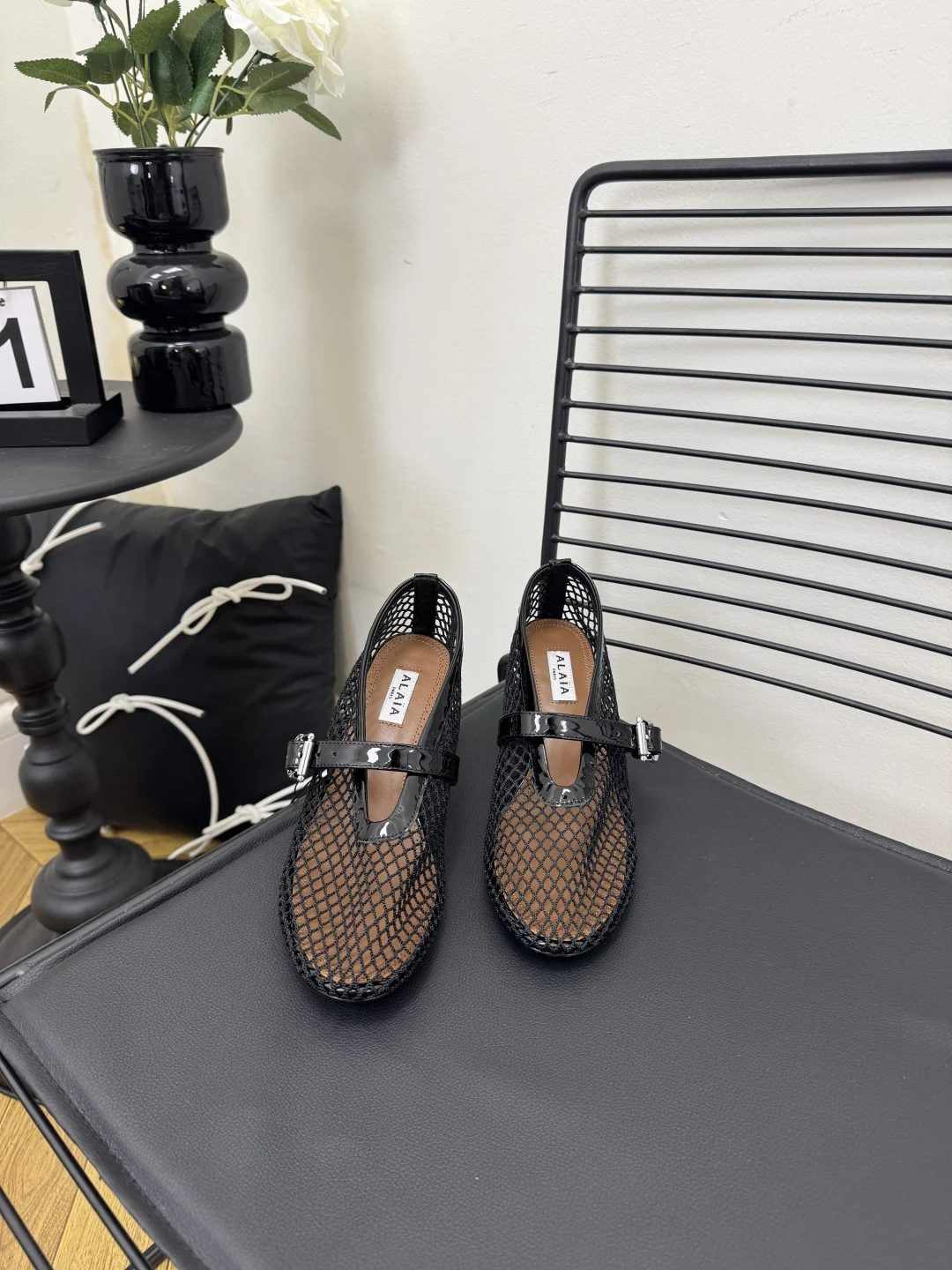 ALAIA Flats Mesh Suede Black-Brown EU35-41 B50202609110480 - Image 8