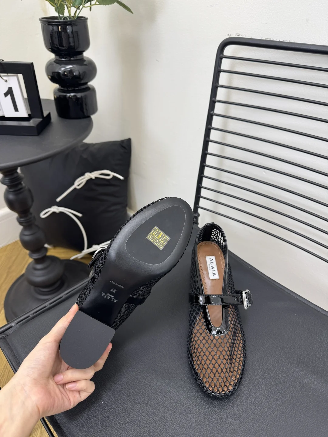 ALAIA Flats Mesh Suede Black-Brown EU35-41 B50202609110480 - Image 9