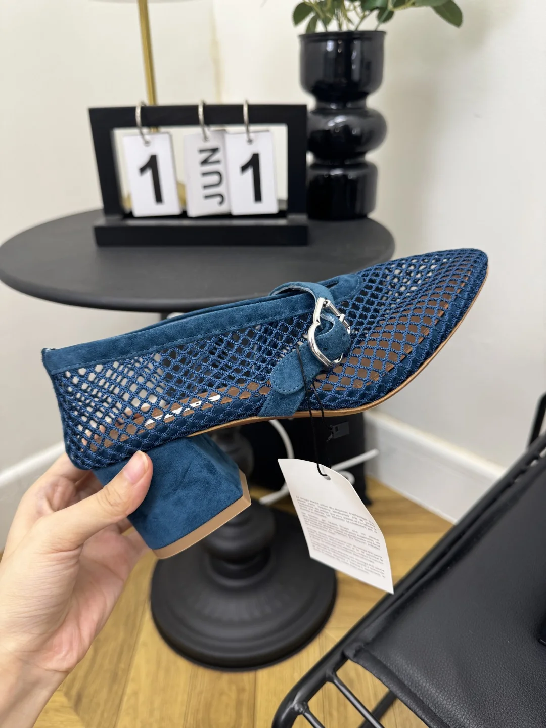 ALAIA Flats Mesh Suede Blue-Brown EU35-41 B50202609110476 - Image 4