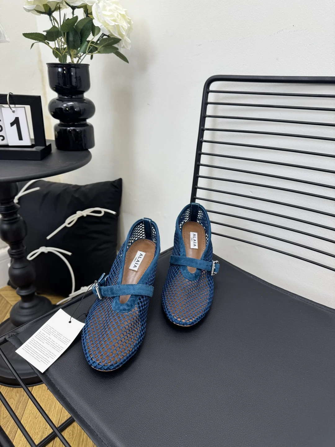 ALAIA Flats Mesh Suede Blue-Brown EU35-41 B50202609110476 - Image 6