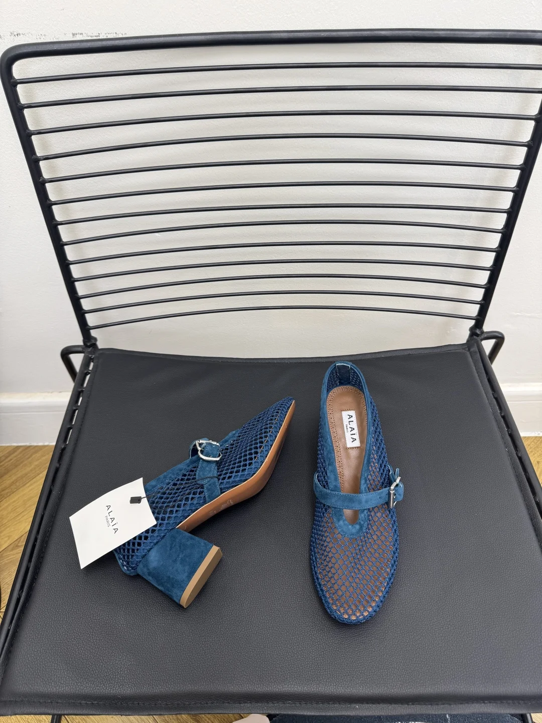 ALAIA Flats Mesh Suede Blue-Brown EU35-41 B50202609110476 - Image 8