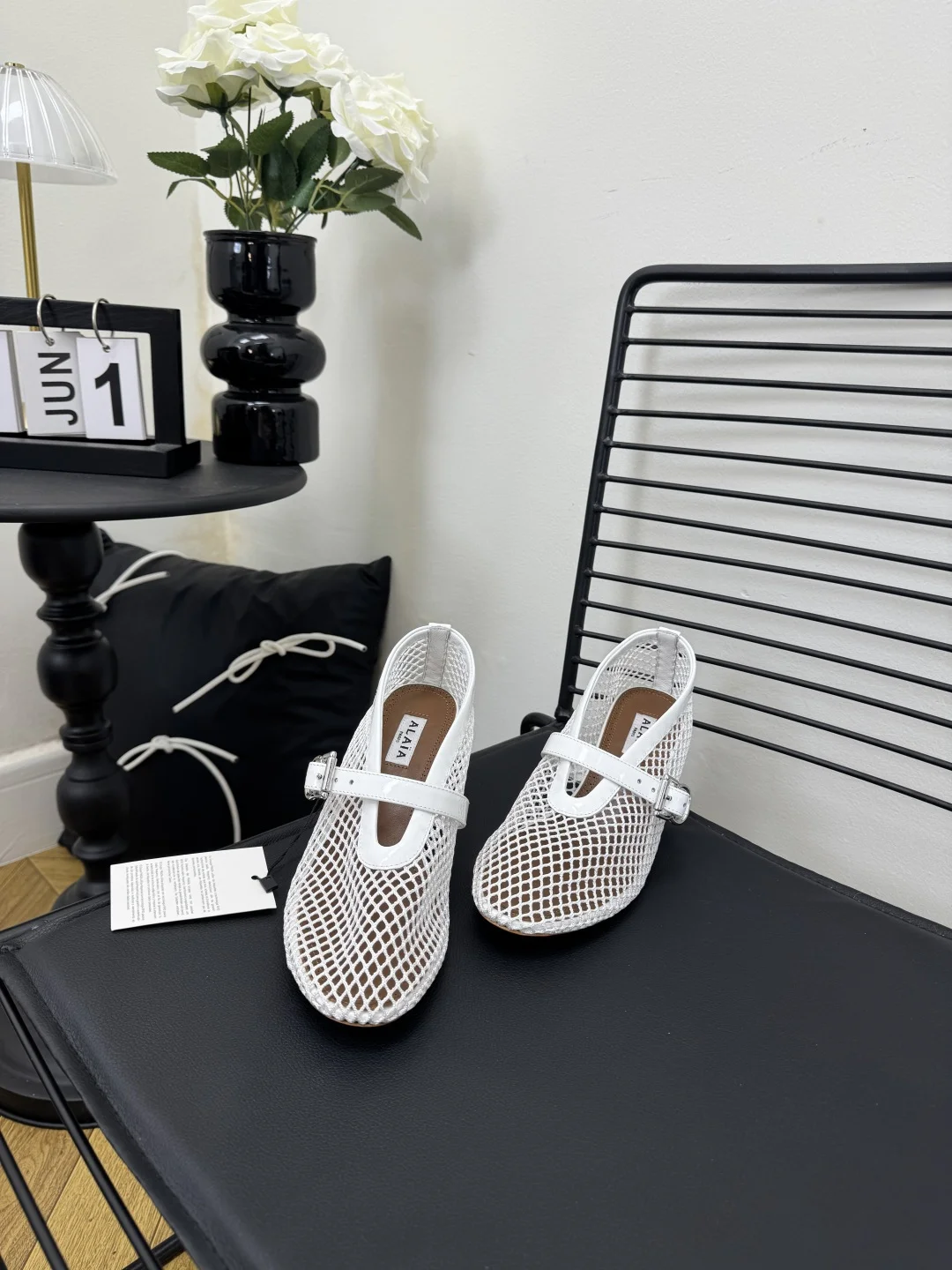 ALAIA Flats Mesh Suede White-Brown EU35-41 B50202609110479