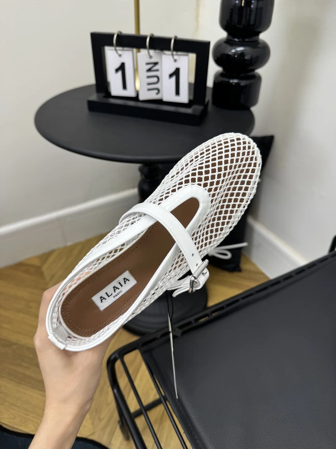 ALAIA Flats Mesh Suede White-Brown EU35-41 B50202609110479 - Image 4