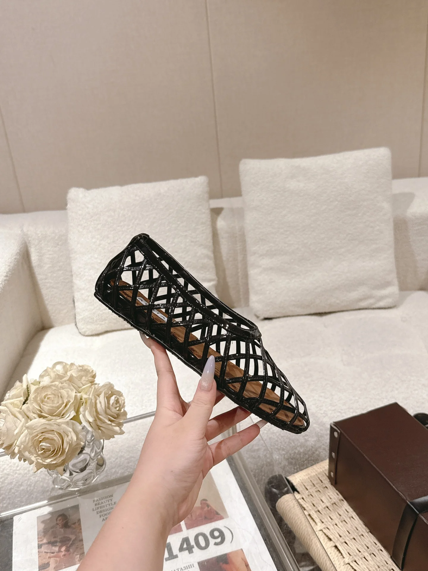 ALAIA Flats Patent Leather Black-Brown EU35-40 B70202609110449