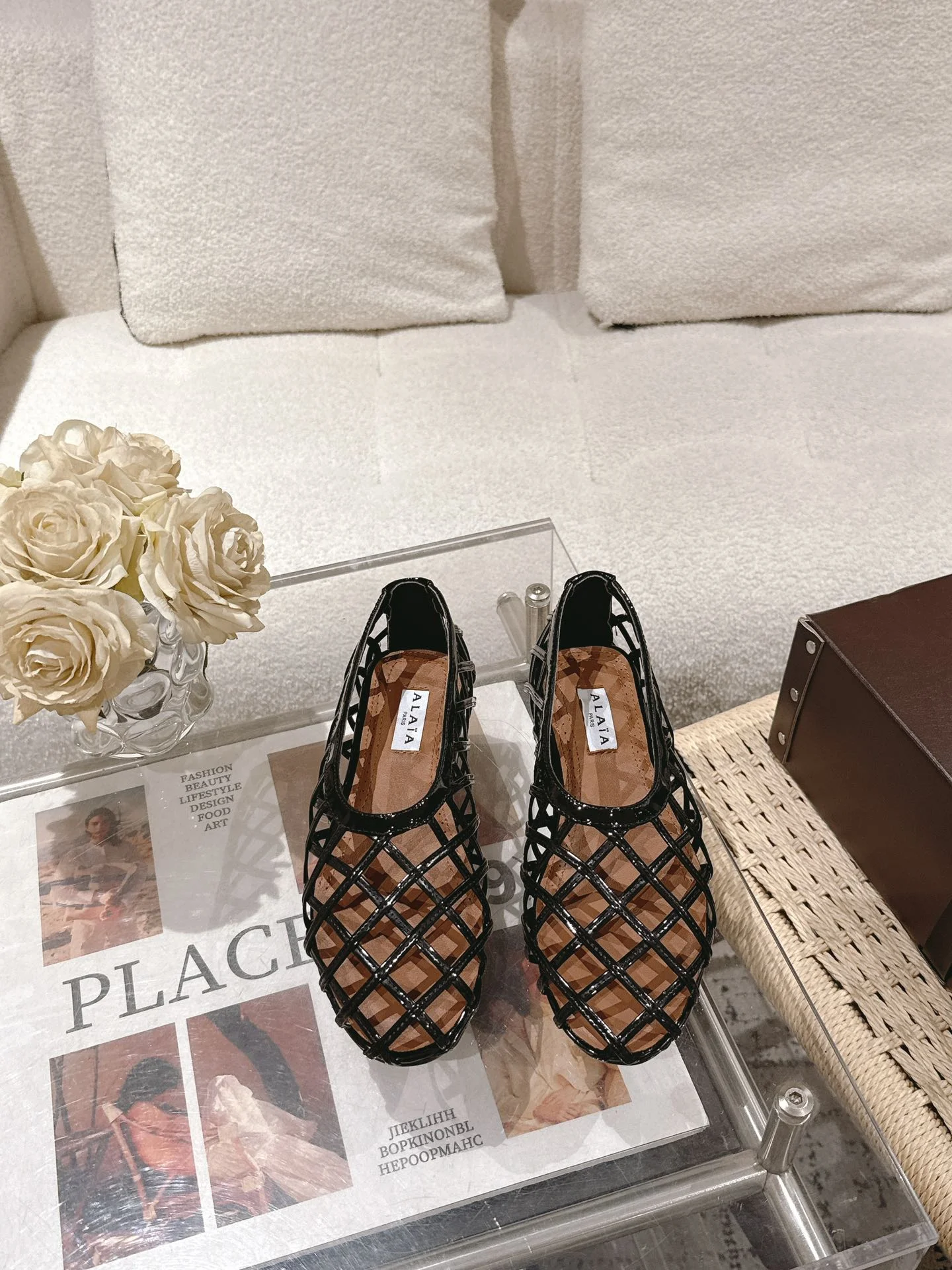 ALAIA Flats Patent Leather Black-Brown EU35-40 B70202609110449 - Image 2