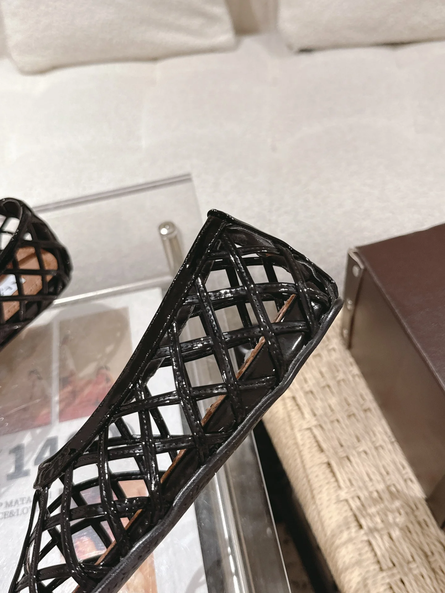 ALAIA Flats Patent Leather Black-Brown EU35-40 B70202609110449 - Image 7
