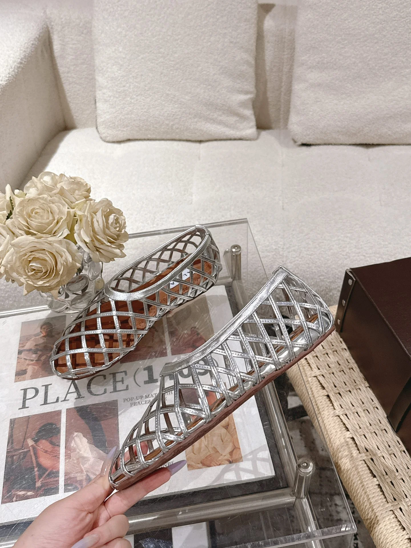 ALAIA Flats Patent Leather Silver EU35-40 B70202609110451 - Image 4