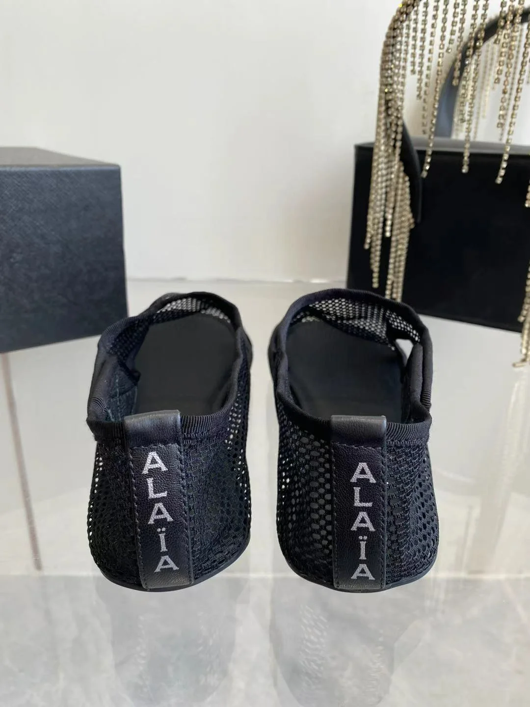 ALAIA Flats Woven Fabric Black EU35-39 D1202609110510 - Image 3