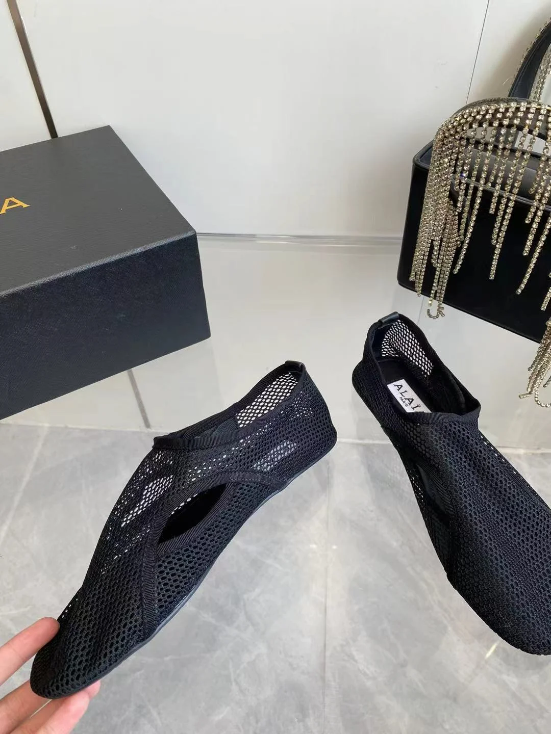 ALAIA Flats Woven Fabric Black EU35-39 D1202609110510 - Image 4