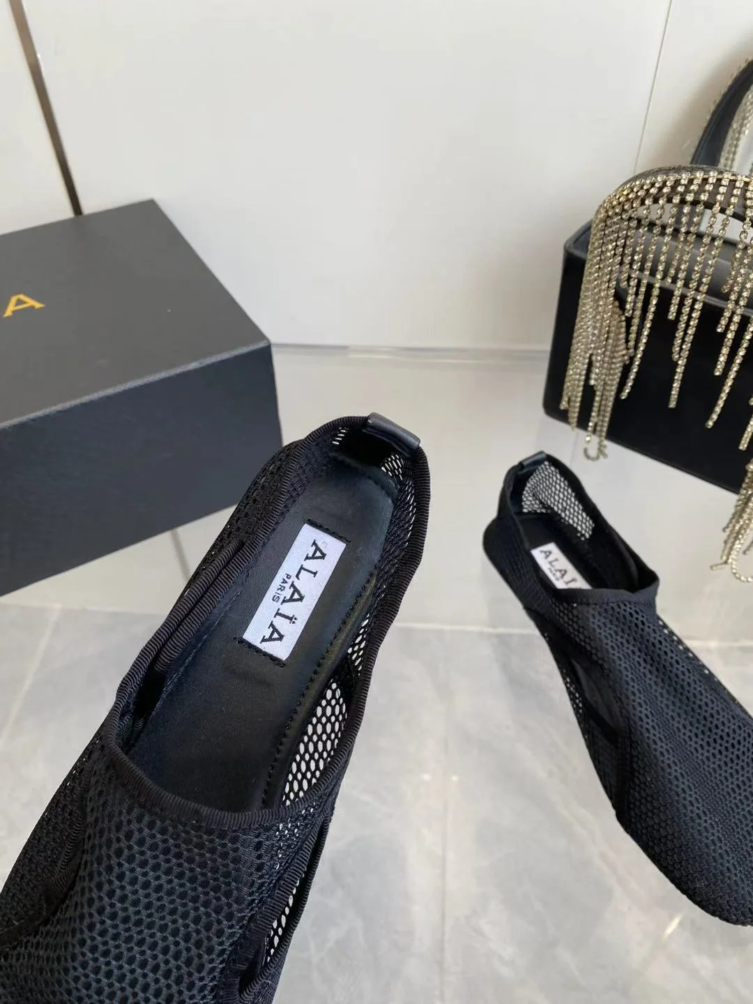 ALAIA Flats Woven Fabric Black EU35-39 D1202609110510 - Image 5
