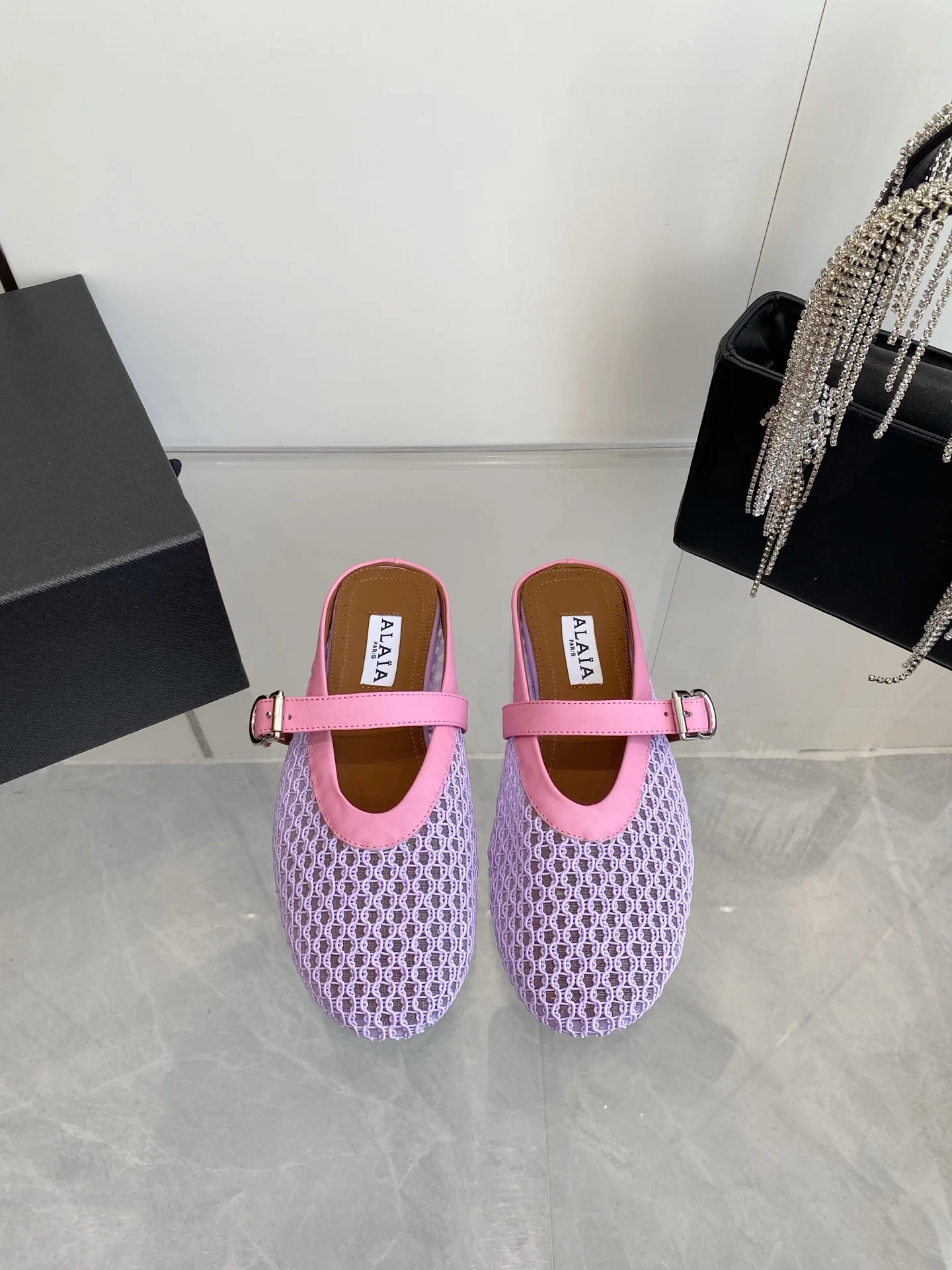 ALAIA Flats Woven Fabric Pink-Purple EU35-39 B10202609110495