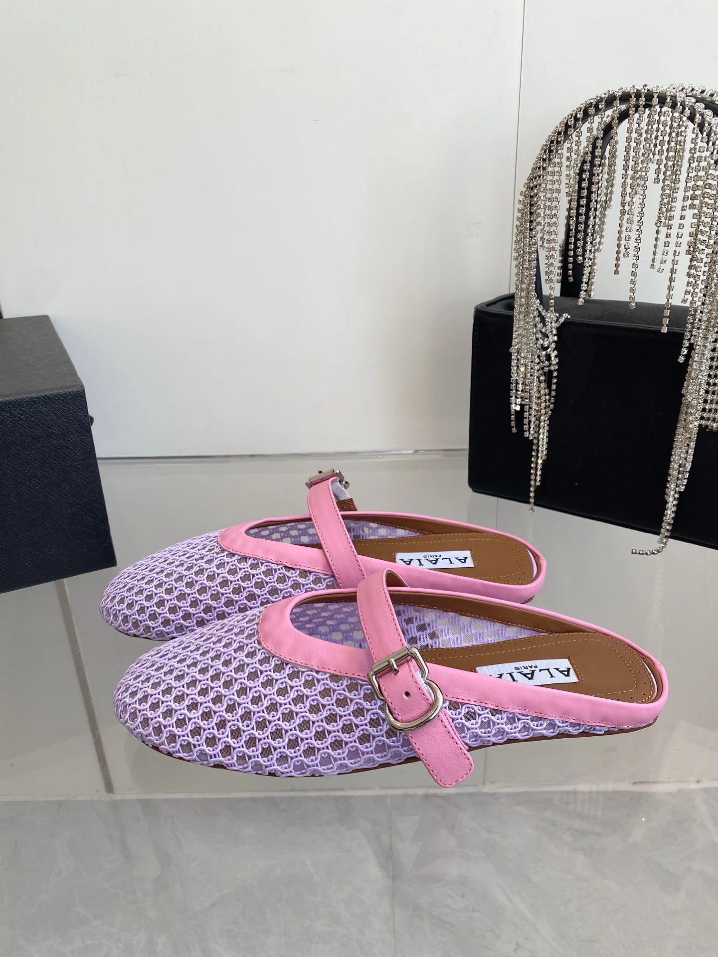 ALAIA Flats Woven Fabric Pink-Purple EU35-39 B10202609110495 - Image 2