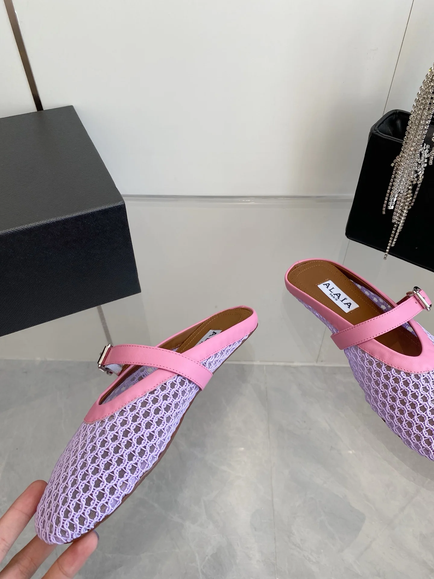 ALAIA Flats Woven Fabric Pink-Purple EU35-39 B10202609110495 - Image 4
