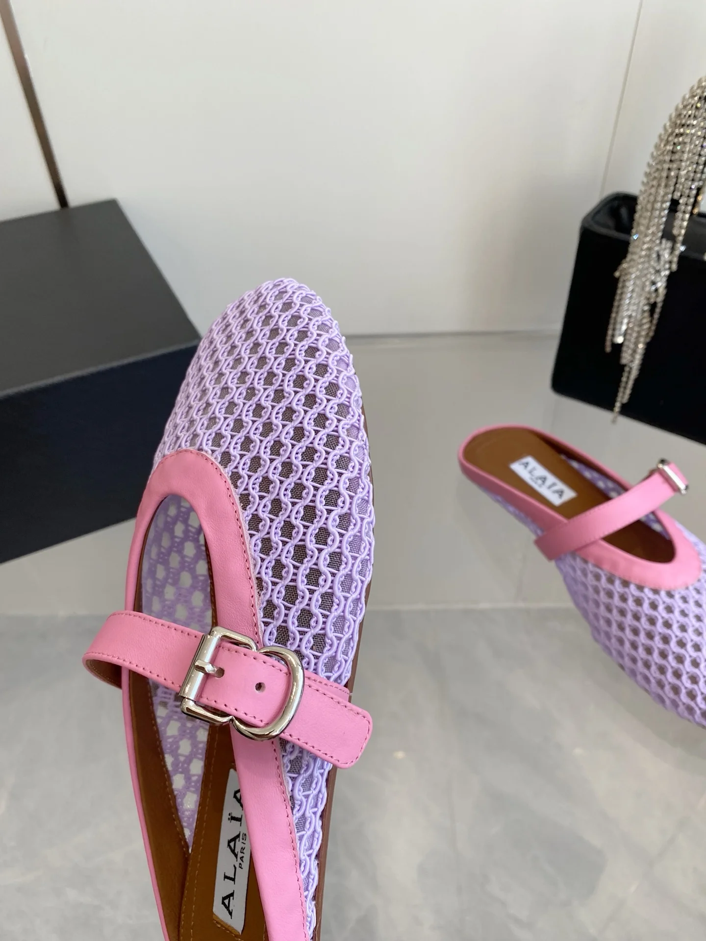 ALAIA Flats Woven Fabric Pink-Purple EU35-39 B10202609110495 - Image 5