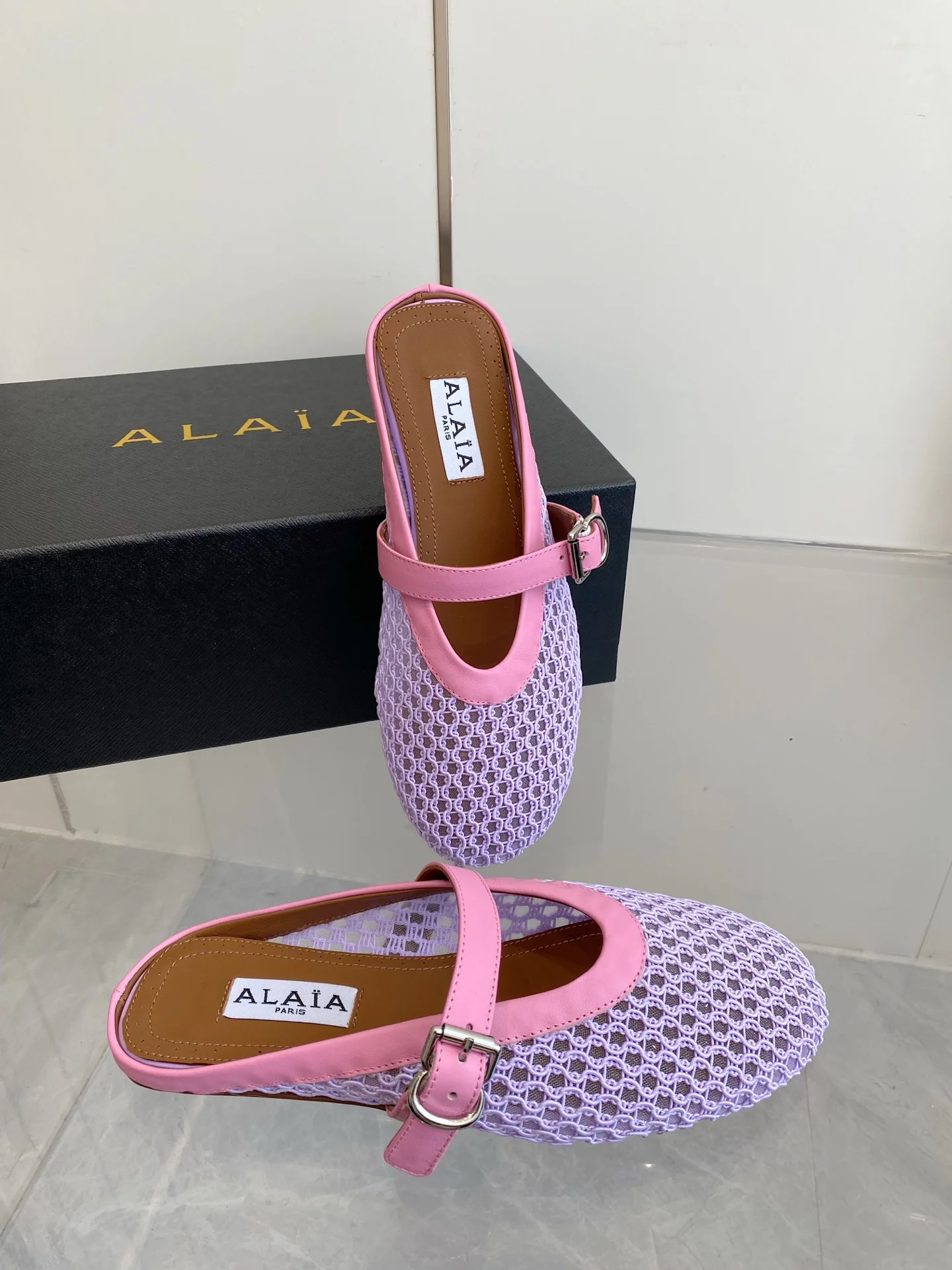 ALAIA Flats Woven Fabric Pink-Purple EU35-39 B10202609110495 - Image 6