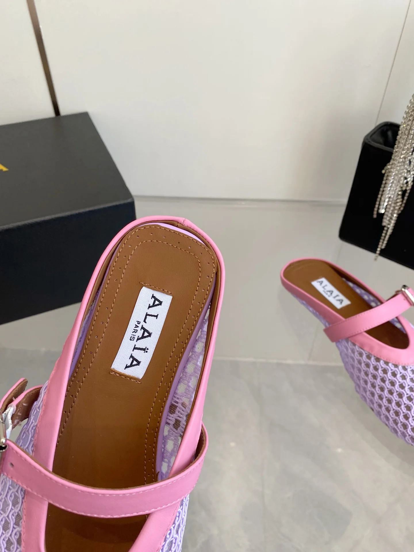ALAIA Flats Woven Fabric Pink-Purple EU35-39 B10202609110495 - Image 7
