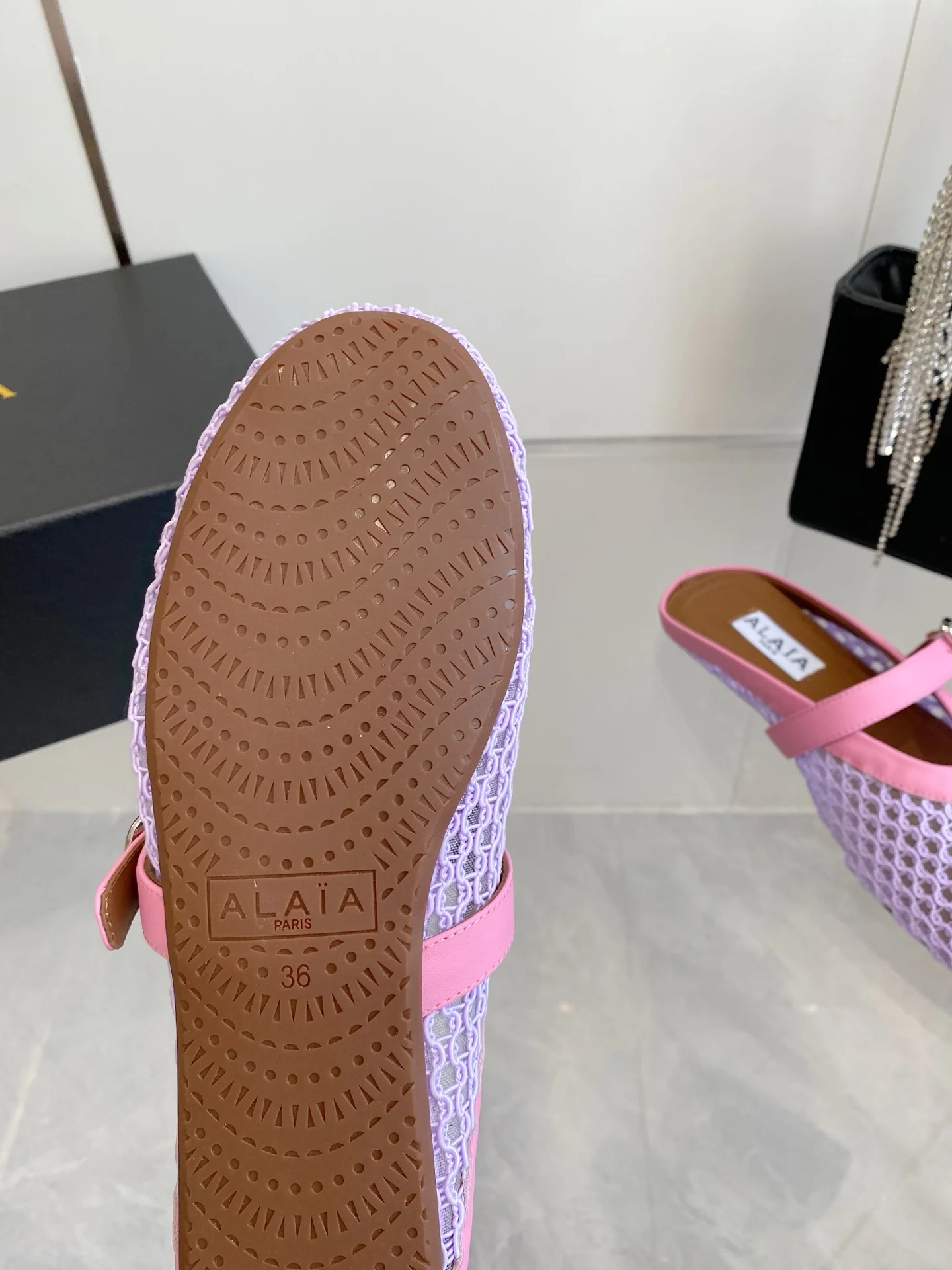ALAIA Flats Woven Fabric Pink-Purple EU35-39 B10202609110495 - Image 9