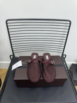 Alternative view of ALAIA Slides Cashmere Lambskin Burgundy EU35-42 B50202609110488