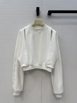 ALAIA Sweaters Fleece White S-L B70202609062707