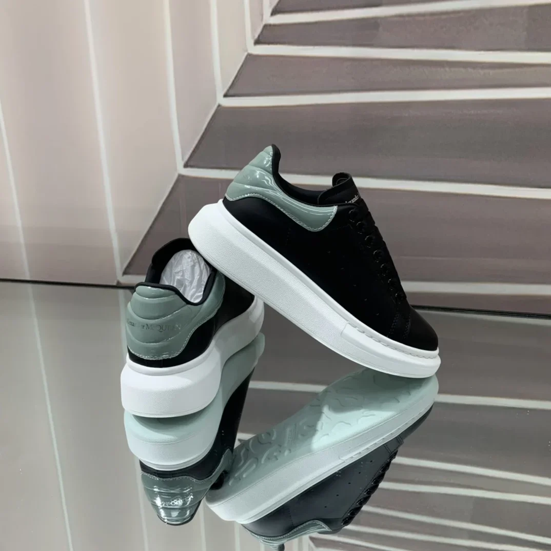 ALEXANDER MCQUEEN Sneakers Leather Black-White EU34-46 B60202609111942 - Image 9