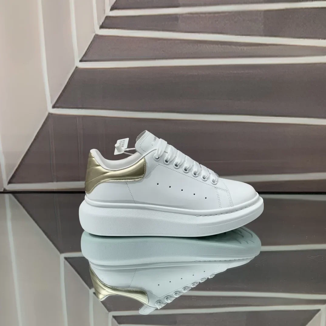 ALEXANDER MCQUEEN Sneakers Leather White-Gold EU34-46 B60202609111955 - Image 4