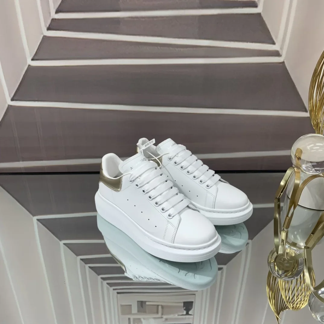 ALEXANDER MCQUEEN Sneakers Leather White-Gold EU34-46 B60202609111955 - Image 5