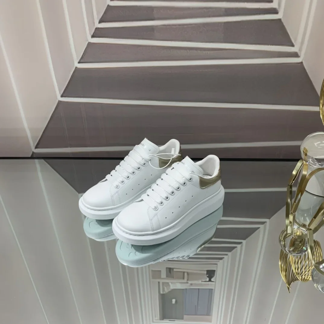 ALEXANDER MCQUEEN Sneakers Leather White-Gold EU34-46 B60202609111955 - Image 6