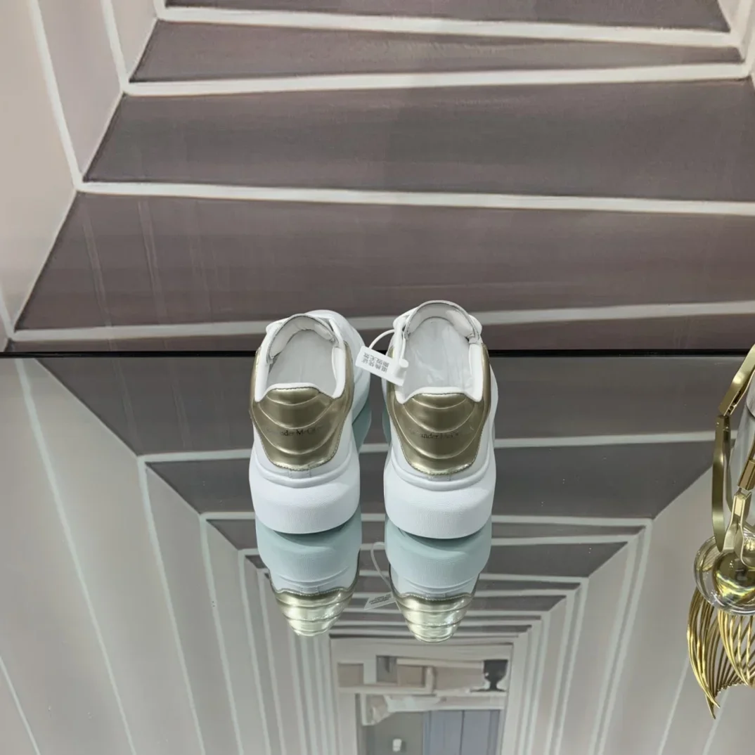 ALEXANDER MCQUEEN Sneakers Leather White-Gold EU34-46 B60202609111955 - Image 7