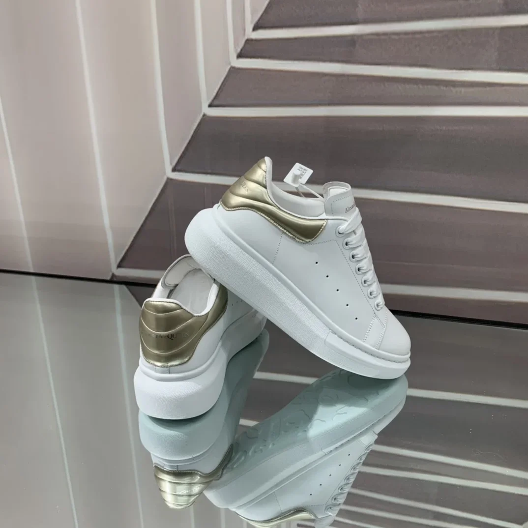ALEXANDER MCQUEEN Sneakers Leather White-Gold EU34-46 B60202609111955 - Image 8