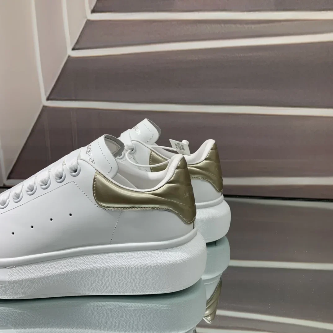 ALEXANDER MCQUEEN Sneakers Leather White-Gold EU34-46 B60202609111955 - Image 9