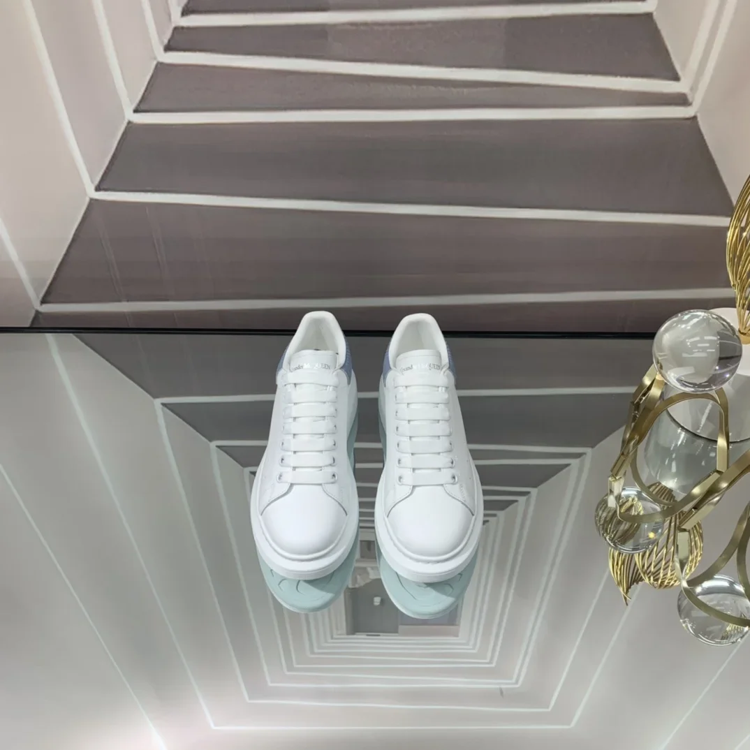ALEXANDER MCQUEEN Sneakers Silk Leather White-Blue EU34-46 B60202609111954 - Image 7