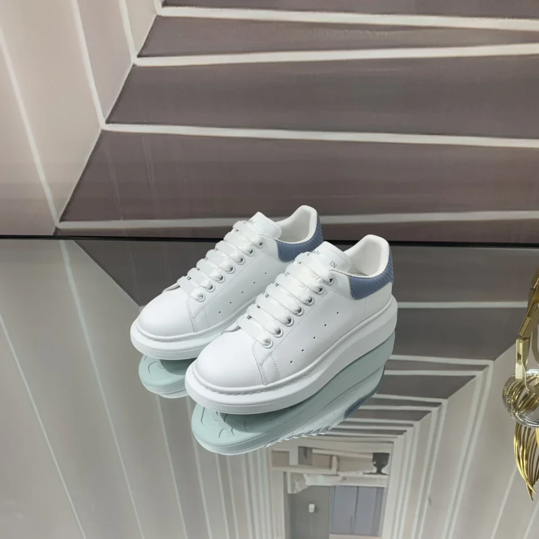 ALEXANDER MCQUEEN Sneakers Silk Leather White-Blue EU34-46 B60202609111954 - Image 8