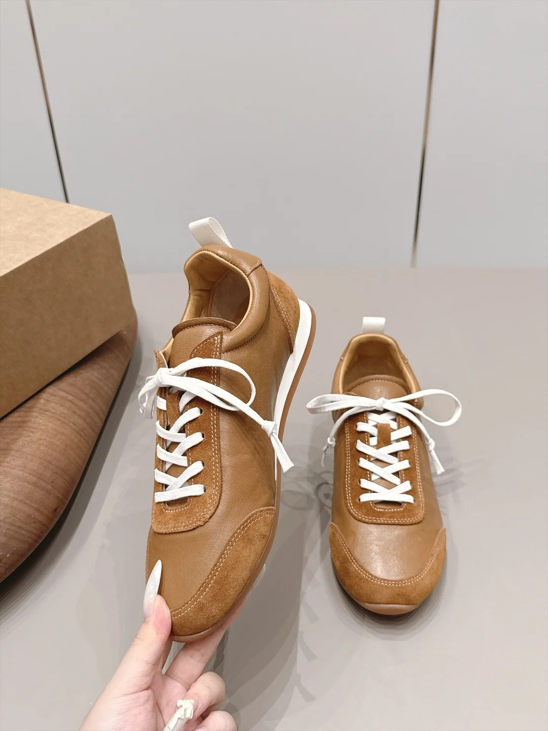 ALEXANDER WANG Flats Suede Leather Brown-White EU35-39 B90202609111543 - Image 4
