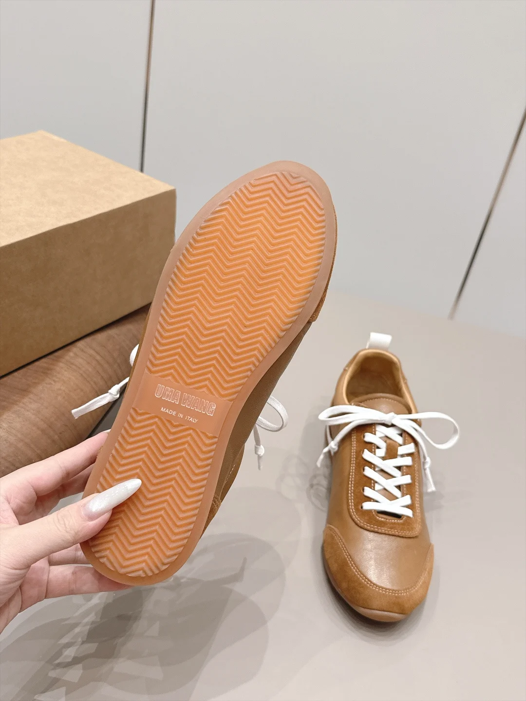 ALEXANDER WANG Flats Suede Leather Brown-White EU35-39 B90202609111543 - Image 9