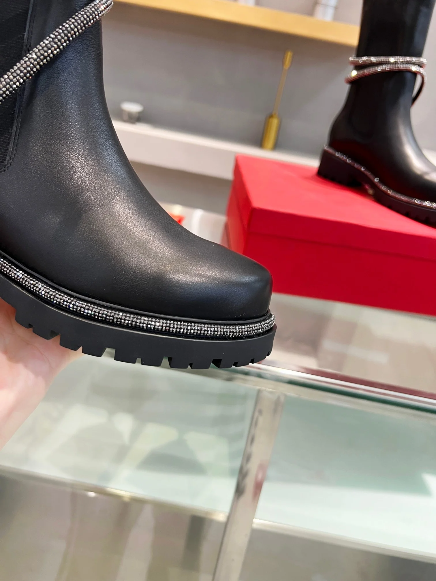 AMI Boots Calf Leather Black-Silver EU35-41 C50202609110318 - Image 4