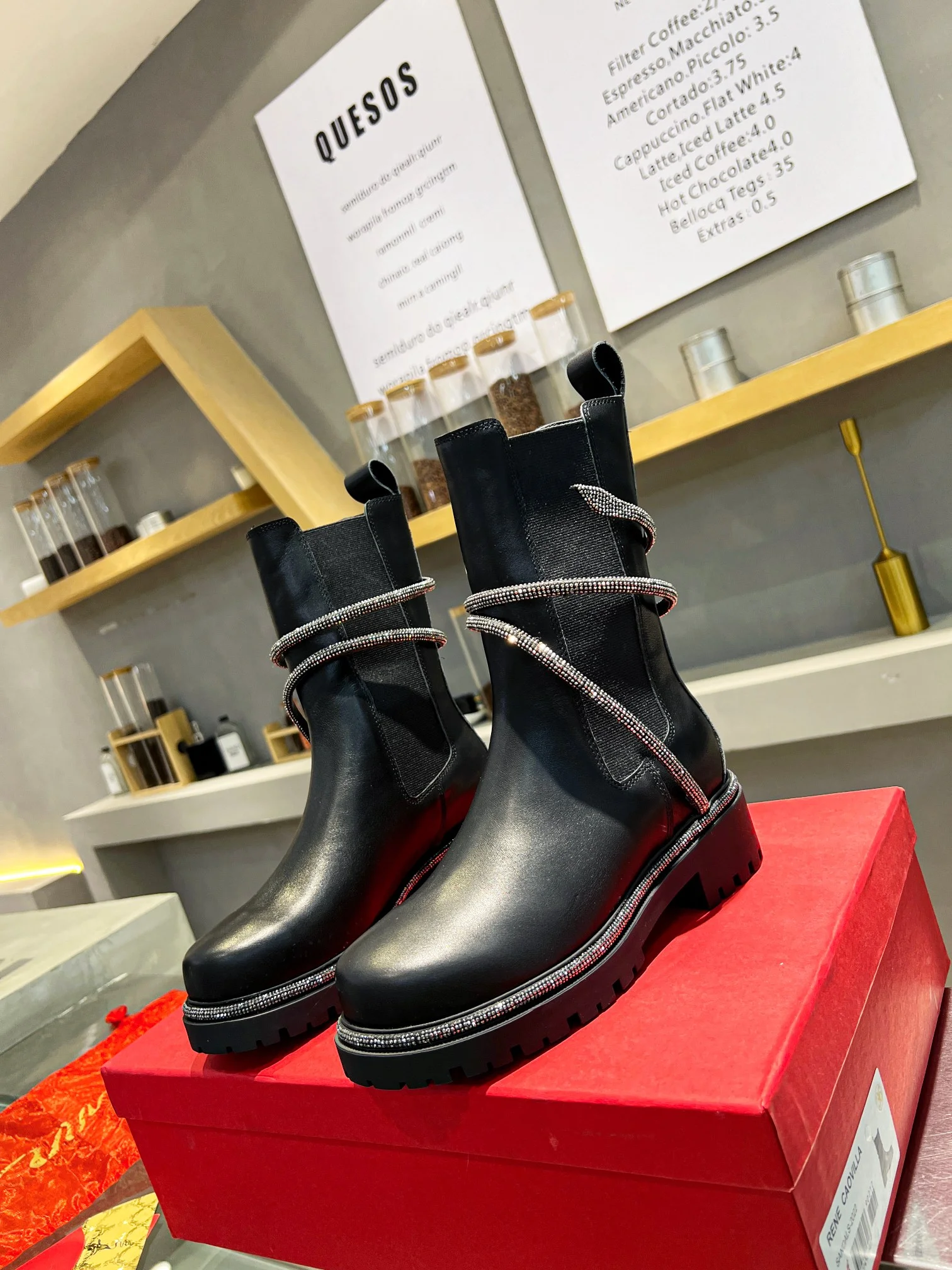 AMI Boots Calf Leather Black-Silver EU35-41 C50202609110318 - Image 7