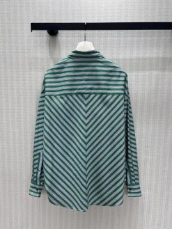 Alternative view of AMI Shirts Green-White S-L C05202609062510