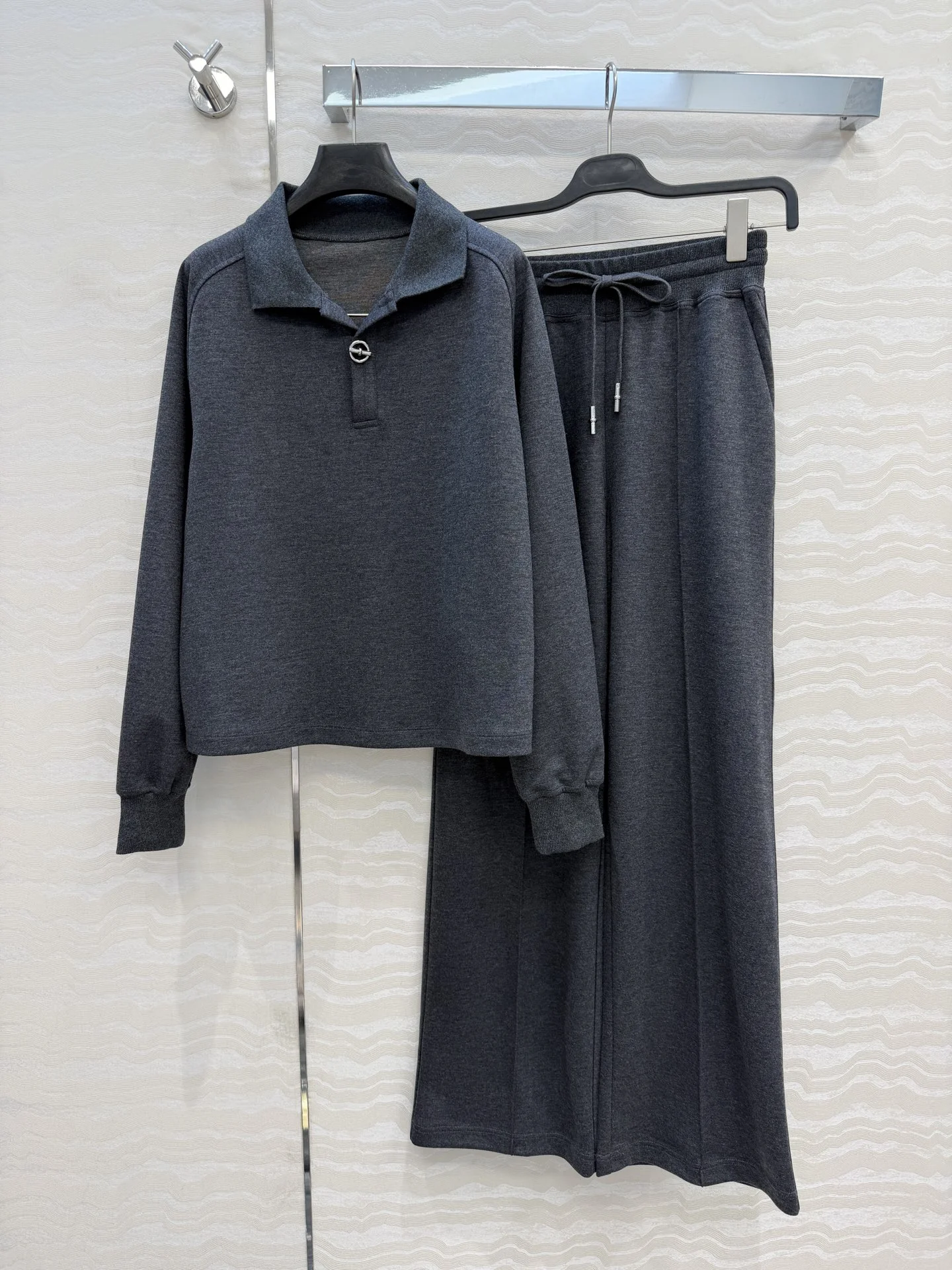 AMI Suits Acetate Wool Cotton Dark Gray S-L D30202609061271