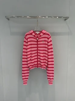 AMI Sweaters Cotton Knit Pink-White S-M-L B35202609063118